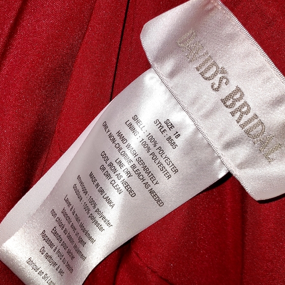 David's Bridal Wear Candy Apple Red Tea Length Formal Size 18 - Picture 7 of 7